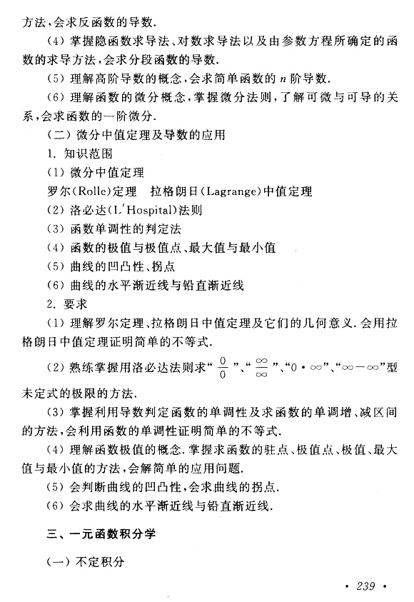 云南成考專升本數(shù)學（一）復習大綱