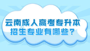 云南成人高考專升本招生專業
