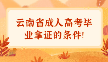 云南省成人高考畢業(yè)拿證的條件