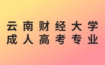 2024年云南財經大學成人高考有哪些推薦專業？